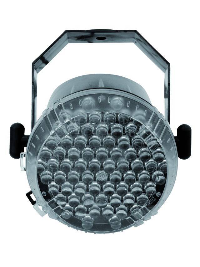 Ein LED-Scheinwerfer mit zahlreichen LED-Lampen, frontale Ansicht. Geeignet für Bühnenbeleuchtung oder Veranstaltungen.