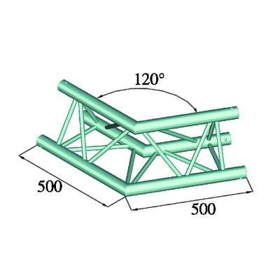 Alutruss TRILOCK 6082AC-22 3-Punkt Traverse Ecke 120 ° 