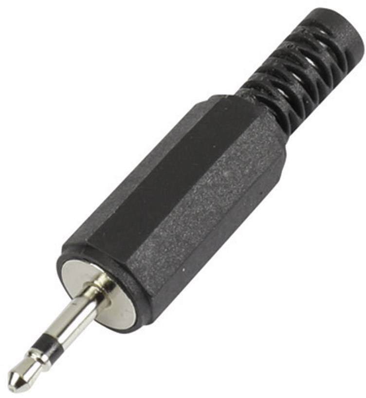 TRU COMPONENTS Klinken-Steckverbinder 2.5 mm Stecker, gerade Polzahl: 2 Mono Schwarz