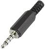 TRU COMPONENTS 595196 Klinken-Steckverbinder 3.5 mm Stecker, gerade Polzahl: 4 Stereo Schwarz 1 St.
