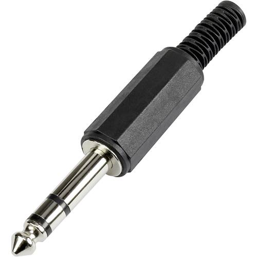 TRU COMPONENTS 595201 Klinken-Steckverbinder 6.35 mm Stecker, gerade Polzahl: 3 Stereo Schwarz 1 St.
