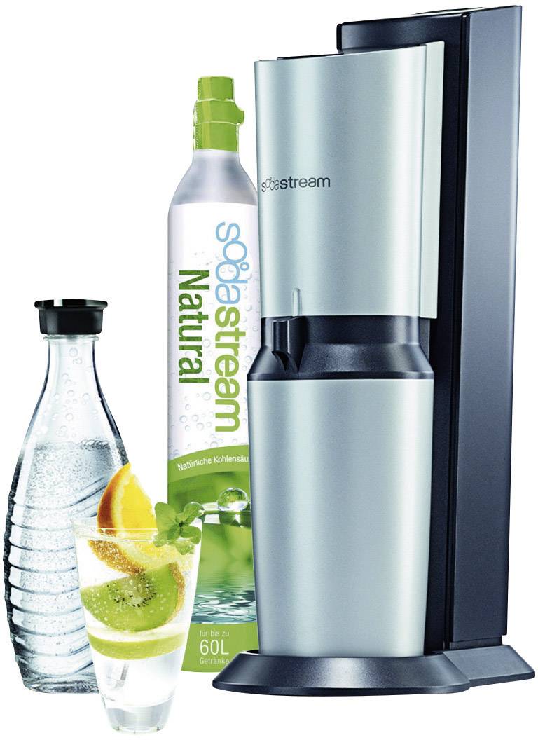 Sodastream Wassersprudler Crystal 2.0 Schwarz, Silber Grundgerät, inkl. 1 Glaskaraffe, und 1 CO2-Zylinder-2