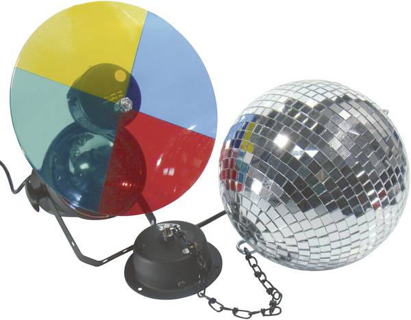 Eurolite 50101855 Halogen Discokugel-Set  mit Motor, mit Farbwechselscheibe 20 cm