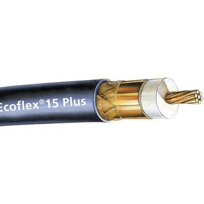 SSB Electronic 6043 Koaxialkabel Außen-Durchmesser: 14.60 mm Ecoflex15 Plus 50 Ω 90 dB Schwarz Meterware