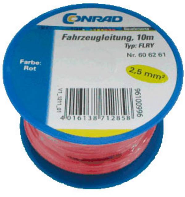 Conrad Components 606261 Fahrzeugleitung FLRY-B 1 x 2.50 mm² Rot 10 m