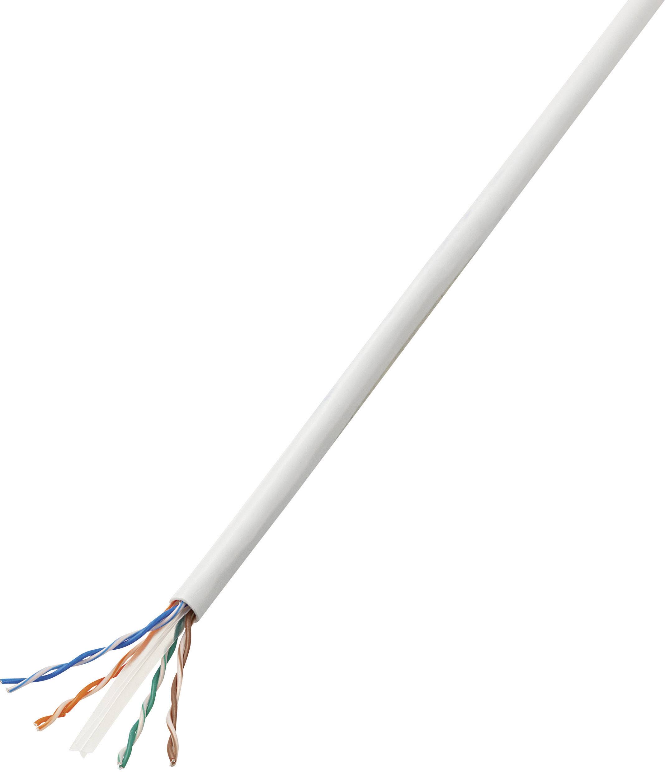 TRU COMPONENTS Netzwerkkabel CAT 6 U/UTP 4 x 2 x 0.27 mm² Weiß TRU COMPONENTS 1567175 50 m