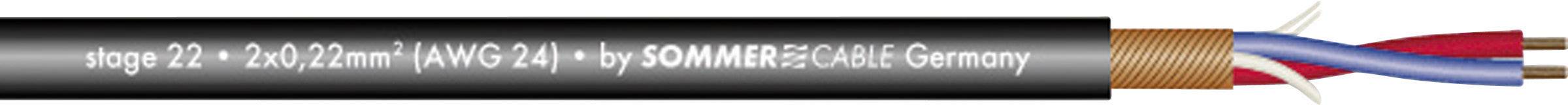 SOMMERCABLE Mikrofonkabel 2 x 0.22 mm² Schwarz Sommer Cable 200-0001 Meterware