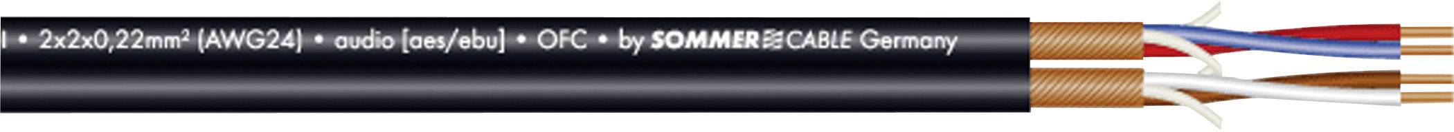 SOMMERCABLE Mikrofonkabel 2 x 2 x 0.22 mm² Schwarz Sommer Cable 200-0551 Meterware