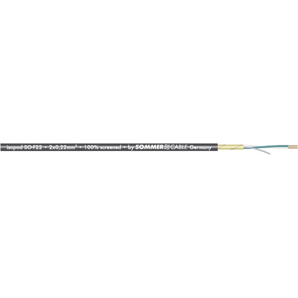 2 x 0.22 mm² Zwart Sommer Cable 200-0401 Per meter