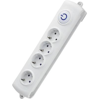 GAO EMP304K Steckdosenleiste mit Schalter 4fach Weiß Schutzkontakt 1 St.