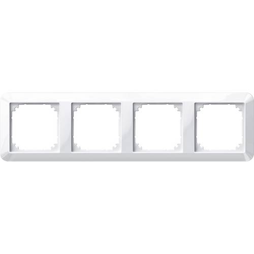 Thumbnail - Merten 4fach Rahmen Abdeckung 1-M, System M Polarweiß glänzend 389419 1 St.