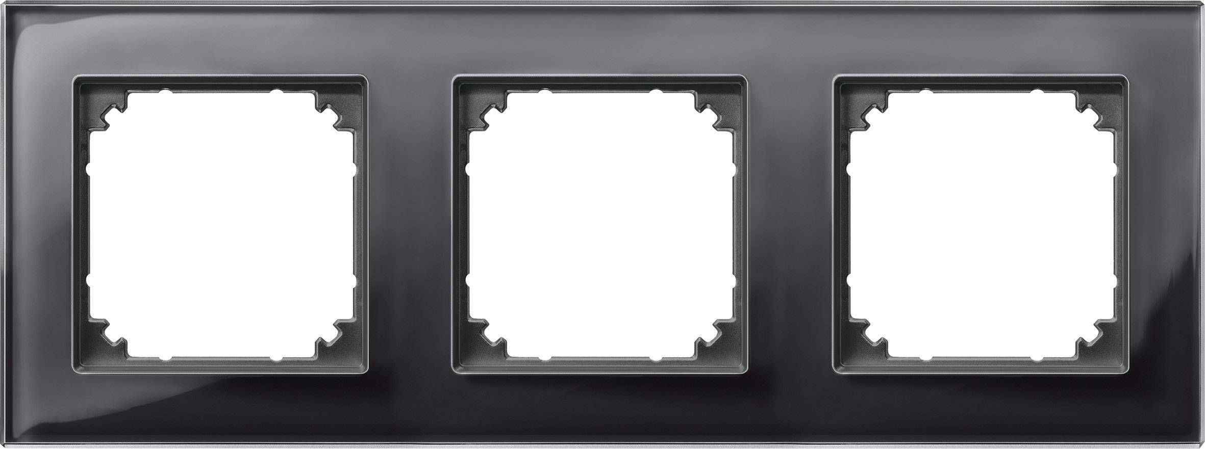 Thumbnail - Merten 3fach Rahmen Abdeckung System M, M-Plan Schwarz 489303 1 St.