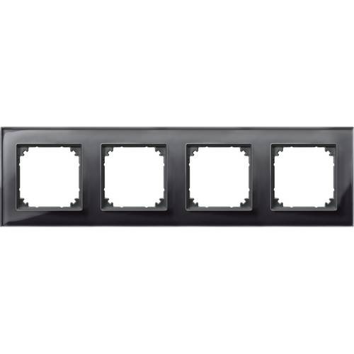 Thumbnail - Merten 4fach Rahmen Abdeckung System M, M-Plan Schwarz 489403 1 St.
