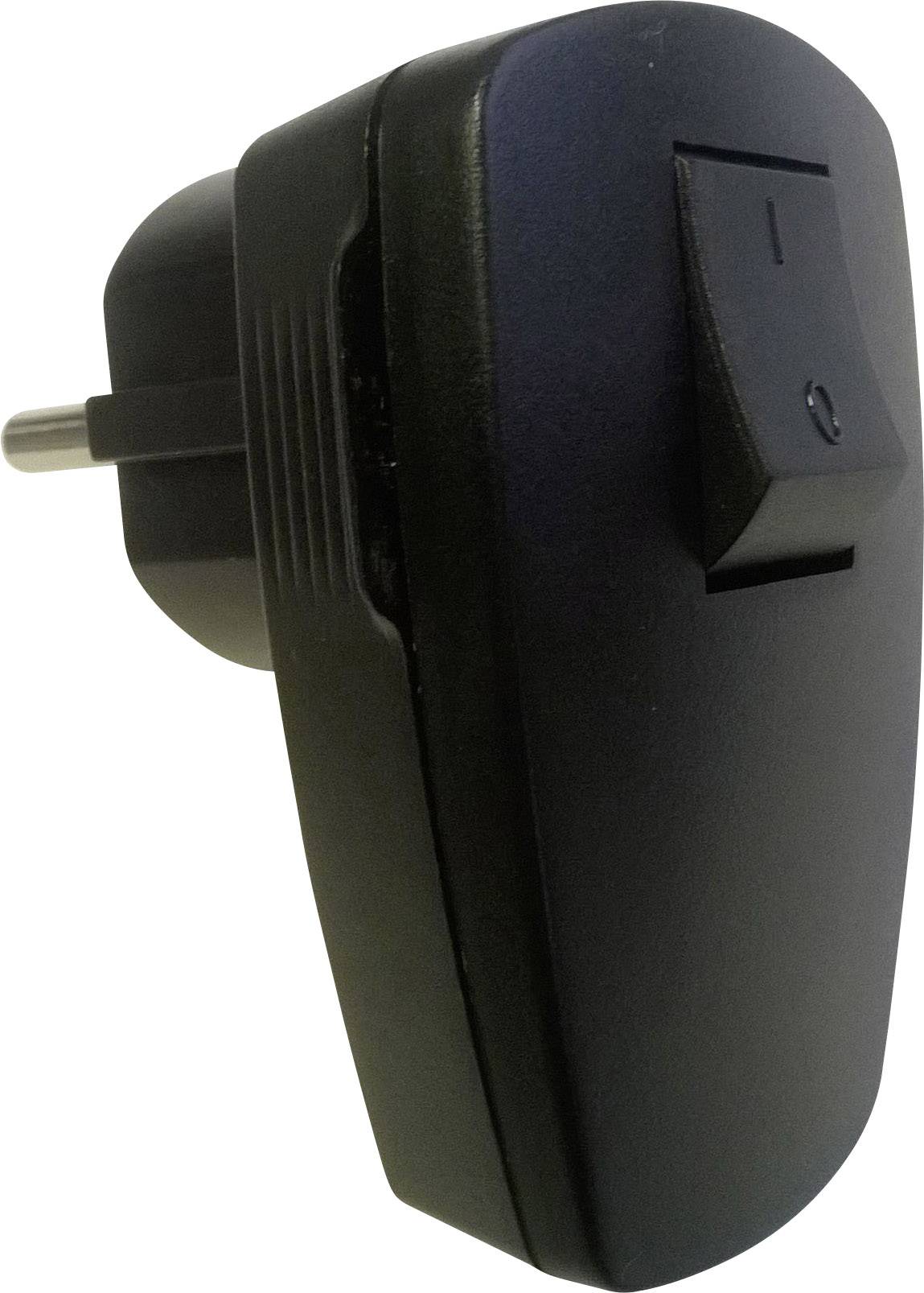 Kopp 170405009 Schutzkontakt-Stecker mit Schalter schwarz