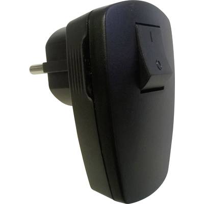 GAO 0409 Schutzkontakt-Winkelstecker Kunststoff mit Schalter 230 V Schwarz IP20