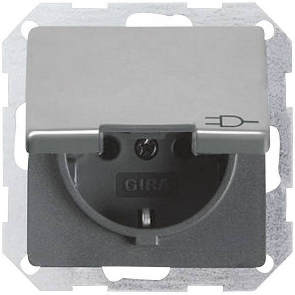 GIRA Schalterprogramm  Einsatz Schutzkontakt-Steckdose System 55, Standard 55, E2, Event, Event Klar, Event Opak, Esprit, ClassiX Aluminium 0454 26 1 St.