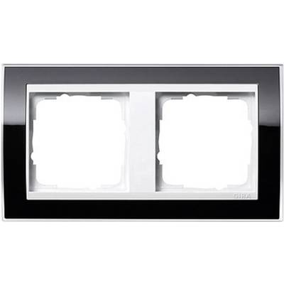 GIRA 2fach Rahmen Event Klar, Standard 55, System 55 Schwarz 0212 733 1 St.-0