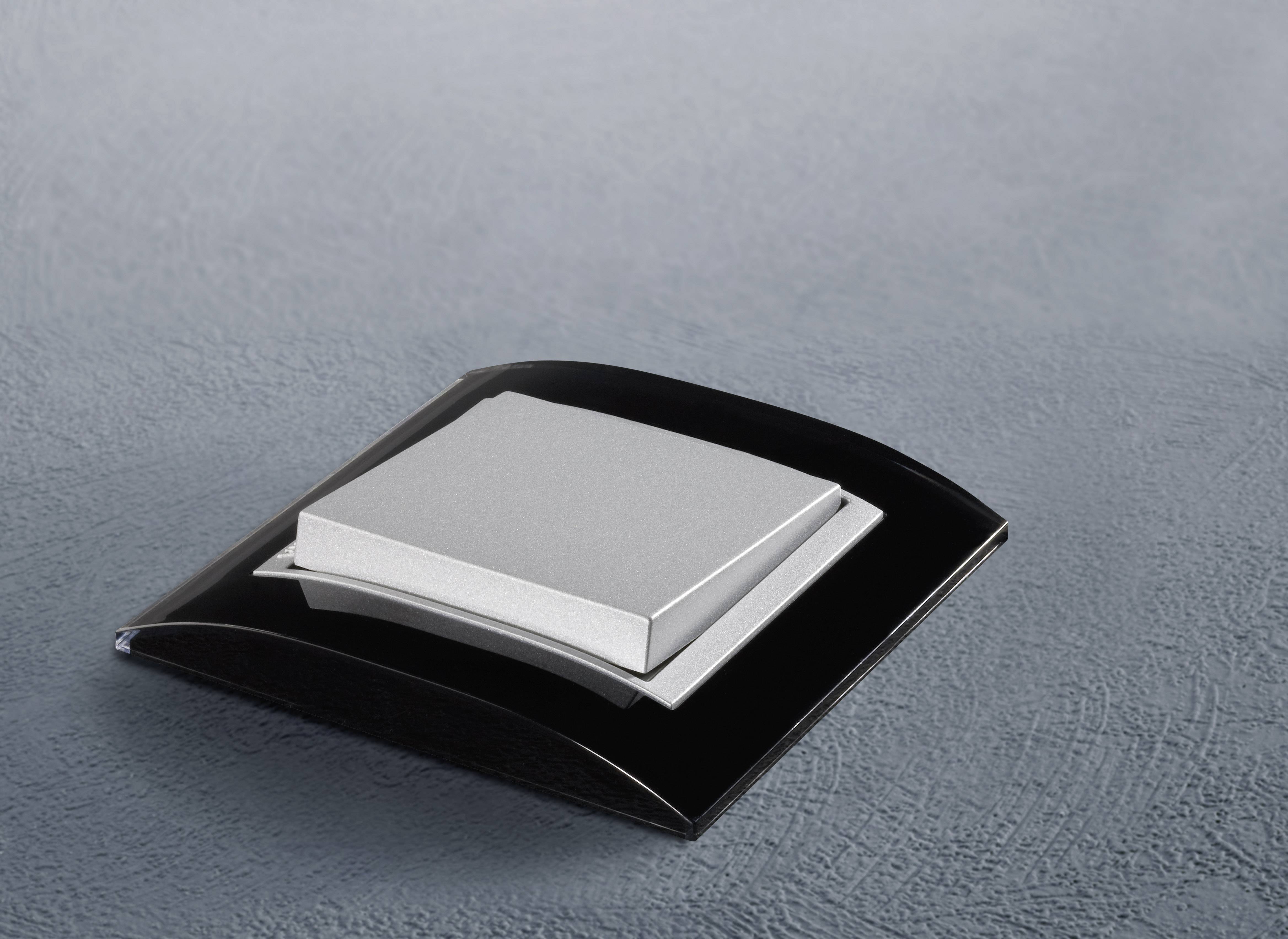 Abdeckrahmen 1fach Alu Event Klar Schwarz-1