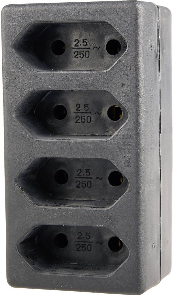 GAO 0132 4fach Steckdosen-Verteiler Schwarz
