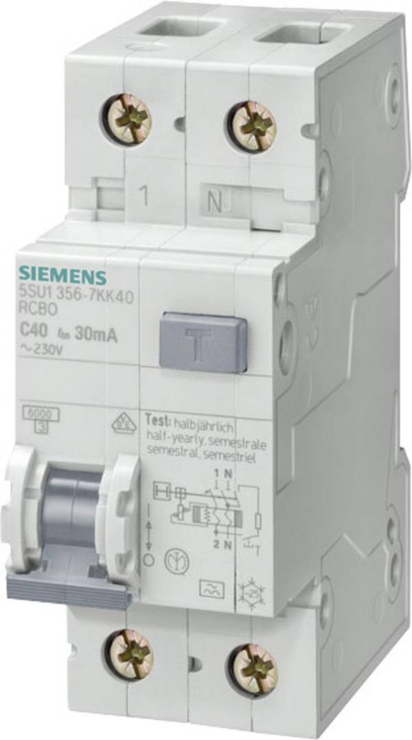 Siemens 5SU13566KK10 FI-Schutzschalter/Leitungsschutzschalter    2polig 10 A 0.03 A 230 V
