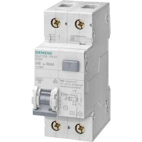 Siemens 5SU13566KK16 FI-Schutzschalter/Leitungsschutzschalter 2polig 16 A 0.03 A 230 V