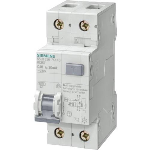 Thumbnail - Siemens 5SU13567KK10 FI-Schutzschalter/Leitungsschutzschalter 2polig 10 A 0.03 A 230 V