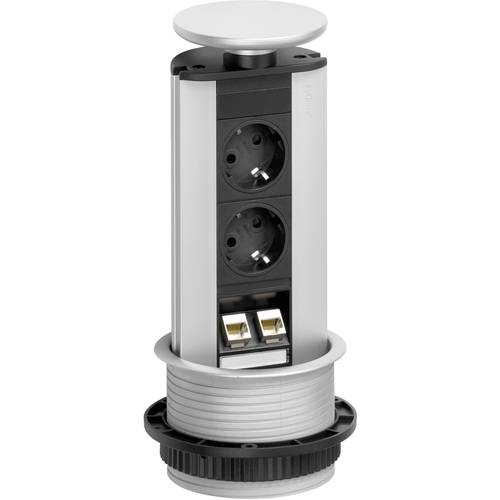 Thumbnail - EVOline 93100314 Steckdosenturm 2fach Schwarz, Silber Schutzkontakt 1 St.