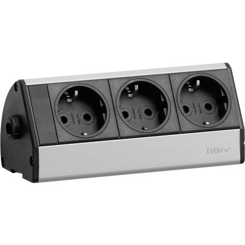 Thumbnail - EVOline 93000403 Steckdosenleiste Schwarz, Silber Schutzkontakt 1 St.