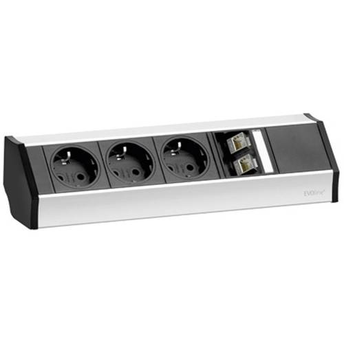 Thumbnail - EVOline 93600023 Steckdosenleiste 3fach Schwarz, Silber Schutzkontakt 1 St.