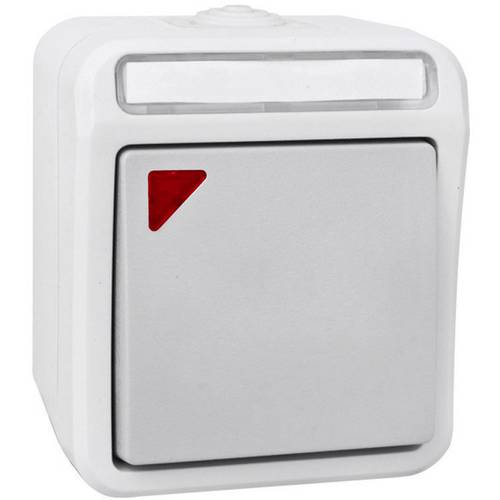 Peranova 102449 Feuchtraum-Schalterprogramm Taster Pera Hellgrau, Dunkelgrau 1 St.