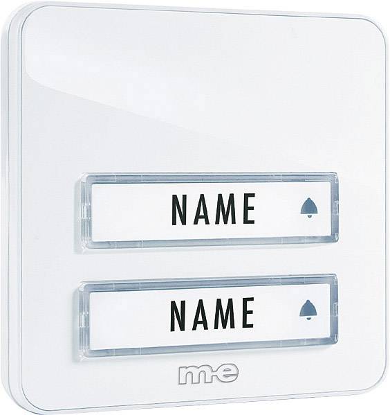 M-E GMBH modern-electronics KTA-2 W Klingelplatte mit Namensschild 2fach Weiß 12 V/1 A