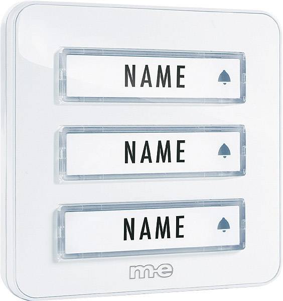 M-E GMBH modern-electronics KTA-3 W Klingelplatte mit Namensschild 3fach Weiß 12 V/1 A