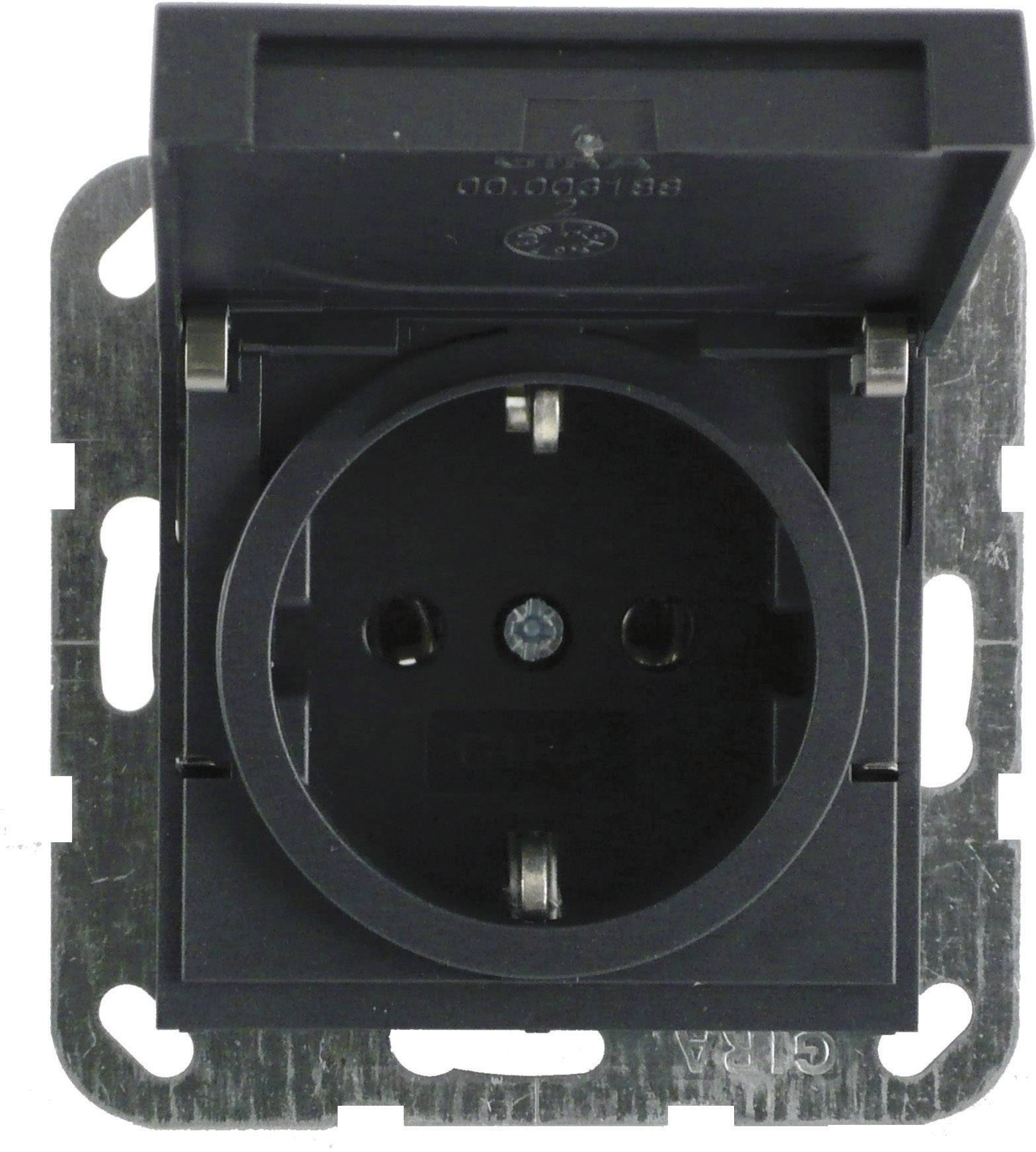 GIRA Einsatz Schutzkontakt-Steckdose System 55, Standard 55, E2, Event, Event Klar, Event Opak, Esprit, ClassiX Anthraz GIRA Einsatz Schutzkontakt-Steckdose System 55, Standard 55, E2, Event, Event Klar, Event Opak, Esprit, ClassiX Anthraz