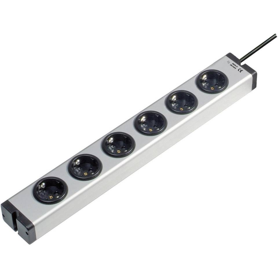 Ehmann 0600x00062031 Steckdosenleiste ohne Schalter 6fach Aluminium Schutzkontakt kaufen