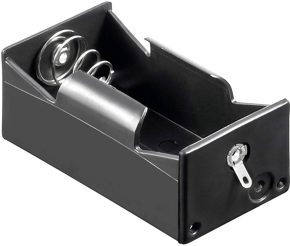 Goobay 12457 Battery tray for 1x D cell with solder lug 69x35x27.5mm