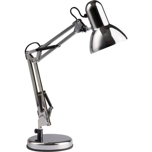 Brilliant Henry Tischlampe Energiesparlampe, Glühlampe E27 40 W Chrom