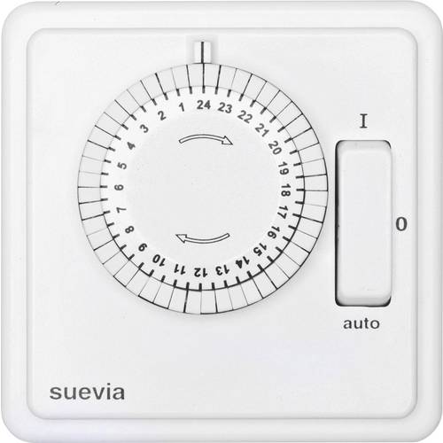 Suevia SU280447 Unterputz-Zeitschaltuhr analog Tagesprogramm 1200 W IP20 EIN/AUTO/AUS-Programm