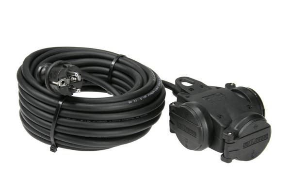 AS Schwabe 60456 Strom Verlängerungskabel  16 A Schwarz 10.00 m H07RN-F 3G 1,5 mm²