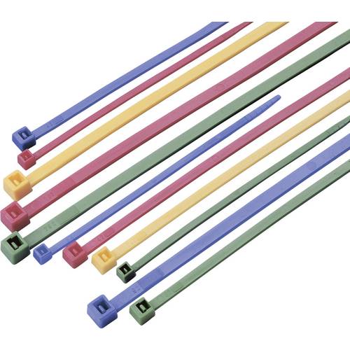 TRU COMPONENTS TC-11919648 Kabelbinder 100 x 2.5 mm, 203 x 2.5 mm, 292 x 3.6 mm Grün, Rot, Blau, Gelb 100 St.