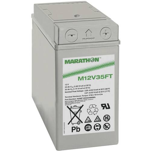 GNB Marathon EXIM12V35FT NAMF120035HM0FB Bleiakku 12 V 35 Ah Blei-Vlies (AGM) (B x H x T) 107 x 189 x 280 mm M6-Schrauba...