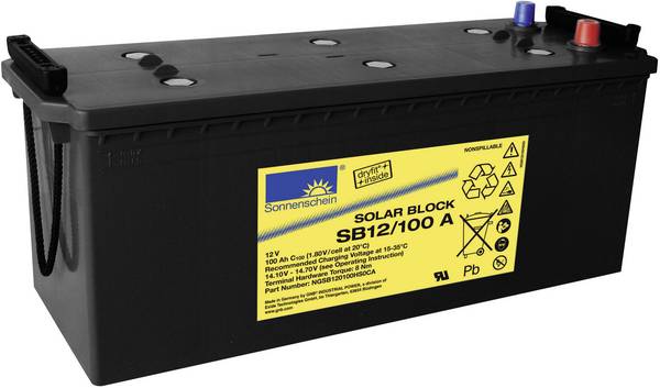 GNB Sonnenschein Solar-Block SB12/100 A NGSB120100HS0CA Solarakku 12 V 100 Ah Blei-Gel (B x H x T) 51.3 x 22.3 x 18.9 cm Konuspol