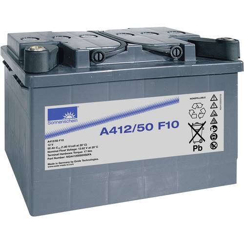 GNB Sonnenschein A412/50 F10 NGA4120050HS0FA Bleiakku 12 V 50 Ah Blei-Gel (B x H x T) 278 x 196 x 175 mm M10-Schraubansc...