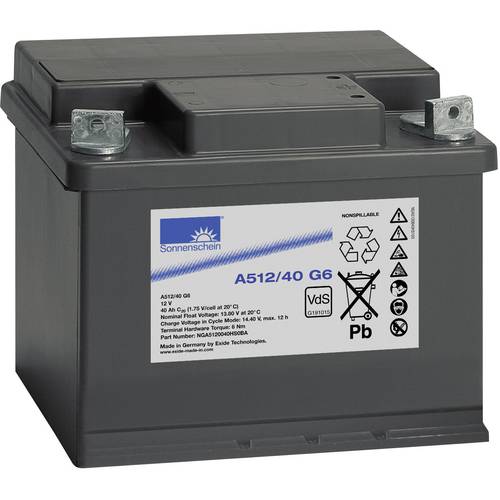 GNB Sonnenschein A512/40 G6 NGA5120040HS0BA Bleiakku 12 V 40 Ah Blei-Gel (B x H x T) 210 x 175 x 175 mm M6-Schraubanschl...