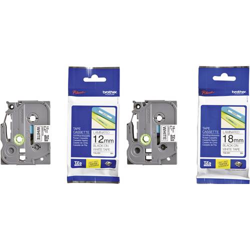 Brother TZe-241 + TZe-231 Schriftband 2er Set Bandfarbe: Weiß Schriftfarbe: Schwarz 12 mm, 18 mm 8 m