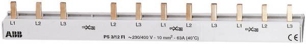 ABB 2CDL231002R1012 Phasenschiene PS 3/12 FI Phasenschiene Anzahl Reihen 3 Lichtgrau 3polig 10 mm² 1 St.