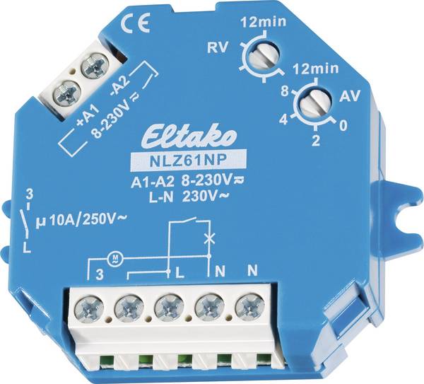 Eltako 61100704 NLZ61NP-UC Nachlaufschalter Multifunktional 230 V/AC 1 St. Zeitbereich: 0.1 - 14400 s 1 Schließer