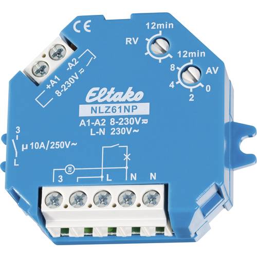 Eltako 61100704 NLZ61NP-UC Nachlaufschalter 230 V/AC 1 St. Zeitbereich: 0.1 - 14400 s 1 Schließer