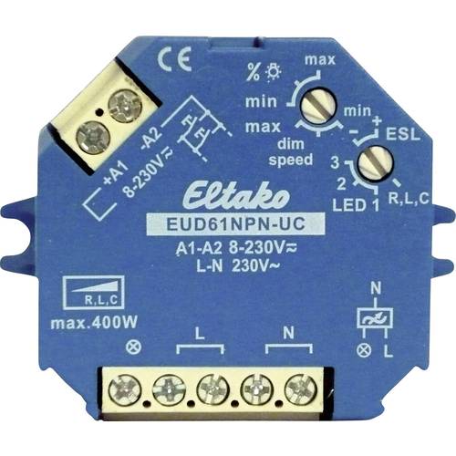 Eltako 61100801 Aufputz Dimmer, Unterputz Dimmer Geeignet für Leuchtmittel: Glühlampe, Energiesparlampe, Halogenlampe, L...