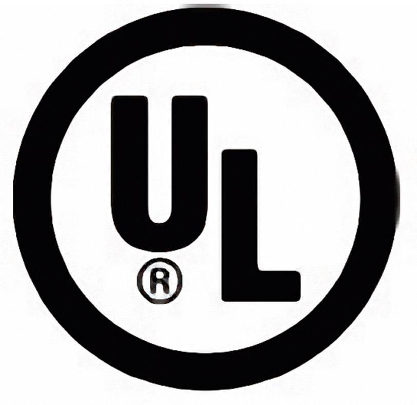 Schwarz-weißes Symbol mit 'UL' im Kreis. Bedeutet Sicherheitszertifizierung gemäß UL-Standards.