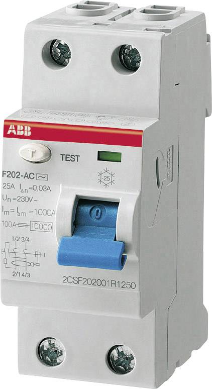 ABB 2CSF202101R1250 FI Schutzschalter A 2polig 25 A 0.03 A 230 V ABB 2CSF202101R1250 FI Schutzschalter A 2polig 25 A 0.03 A 230 V